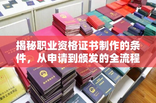 甘谷揭秘职业资格证书制作的条件，从申请到颁发的全流程解析