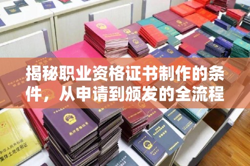 甘谷揭秘职业资格证书制作的条件，从申请到颁发的全流程解析