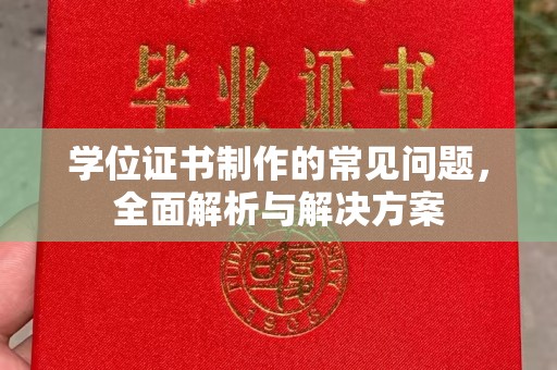 甘谷学位证书制作的常见问题，全面解析与解决方案